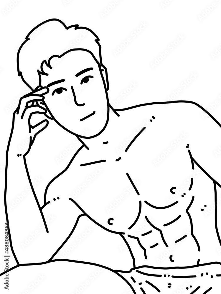 black and white of cute man cartoon for coloring black and white of cute man cartoon for coloring