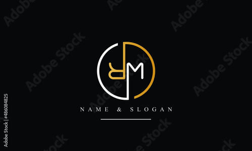 RM, MR, R, M abstract letters logo monogram