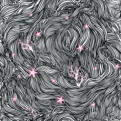 Abstract pattern, waves background. Seamless pattern can be used for wallpape...