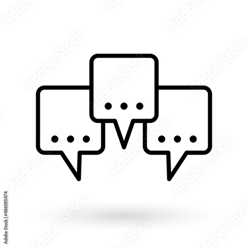 Three linear chat speech message. Vector