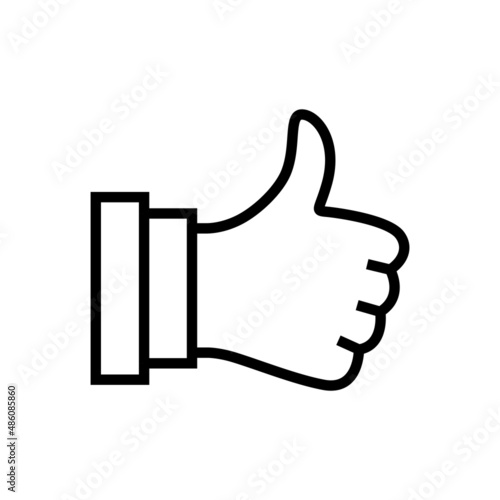 Vector linear icon with like