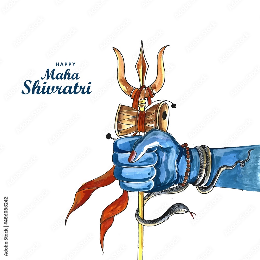 Hand Draw Hindu Maha Shivratri Religious Hindu Festival Card Background  Stock Vector by ©Harryarts 546378800