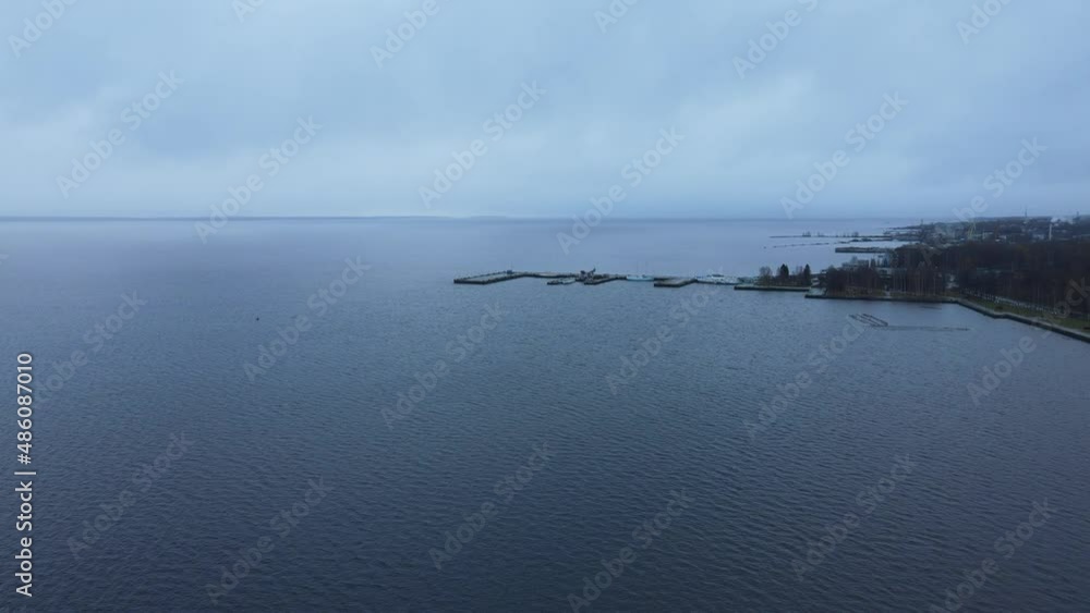 Russia, Petrozavodsk, 10.09.2021. Aerial video of the city from a drone. City in the south of Republic of Karelia on the coast of the Petrozavodsk Bay, the capital of the Republic of Karelia. Russia, Petrozavodsk, 10.09.2021. Aerial video of the city from a drone. City in the south of Republic of Karelia on the coast of the Petrozavodsk Bay, the capital of the Republic of Karelia.