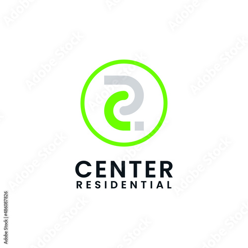 INITIAL LETTER CR RESIDENTIAL BUSINESS LINE ART MODERN DESIGN
