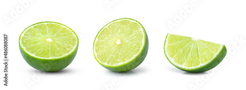 lime slice isolated on white photo
