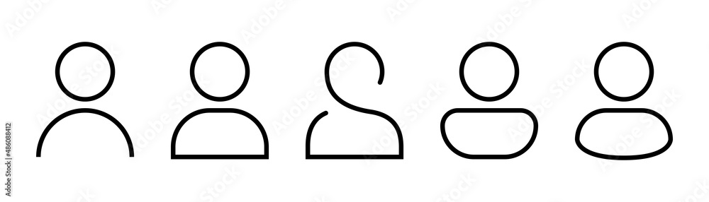 User avatar line icon. User profile icon set. Avatar symbol in outline. User pictogram in line. Stock vector illustration User avatar line icon. User profile icon set. Avatar symbol in outline. User pictogram in line. Stock vector illustration
