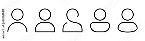 User avatar line icon. User profile icon set. Avatar symbol in outline. User pictogram in line. Stock vector illustration