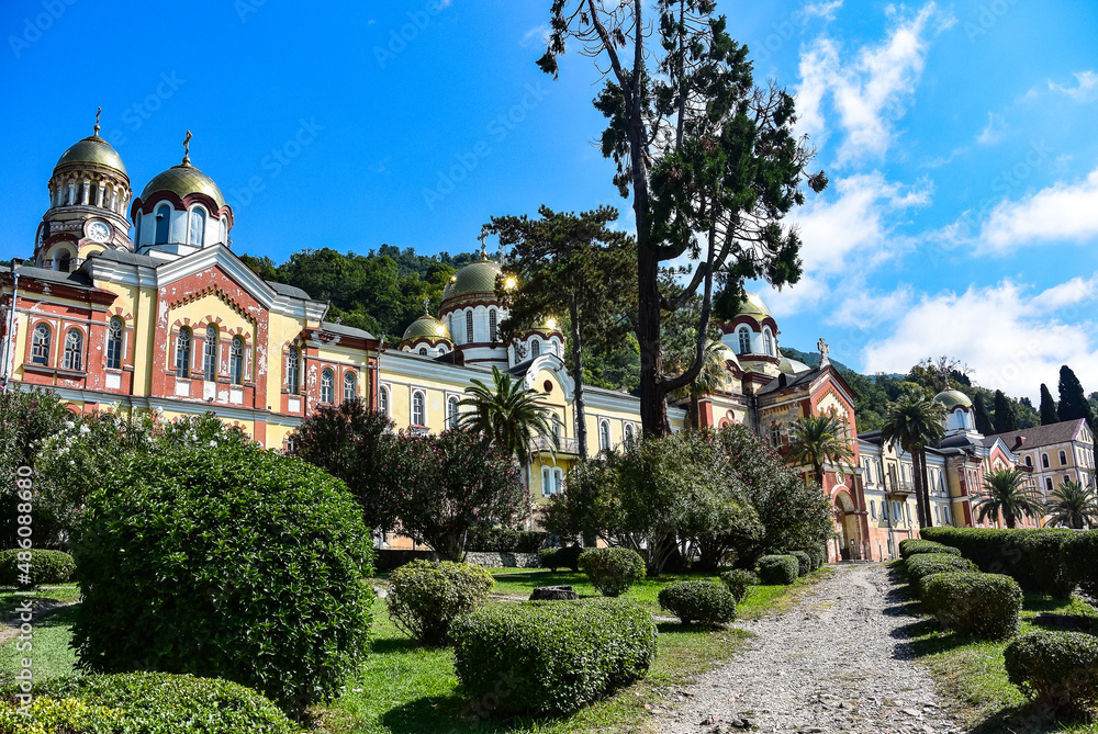 New Athos, Abkhazia, August 2019. The New Athos Monastery in Abkhazia.
