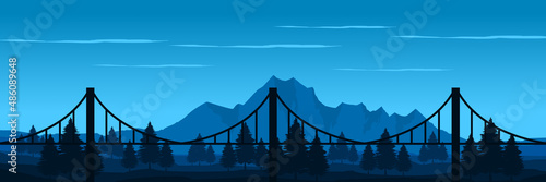 mountain flat design vector illustration for poster template, web banner, blog banner, website background, tourism promo poster, adventure design backdrop and poster design template