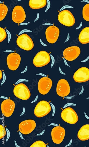 Fresh bright mango pattern for textile.