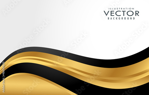abstract background premium gold design with wavy shape