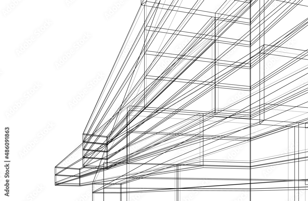 Modern architecture 3d rendering vector illustration
Modern architecture 3d rendering vector illustration