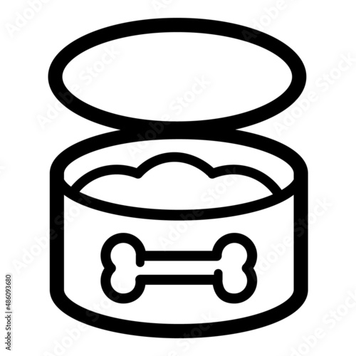 Dog Food Flat Icon Isolated On White Background