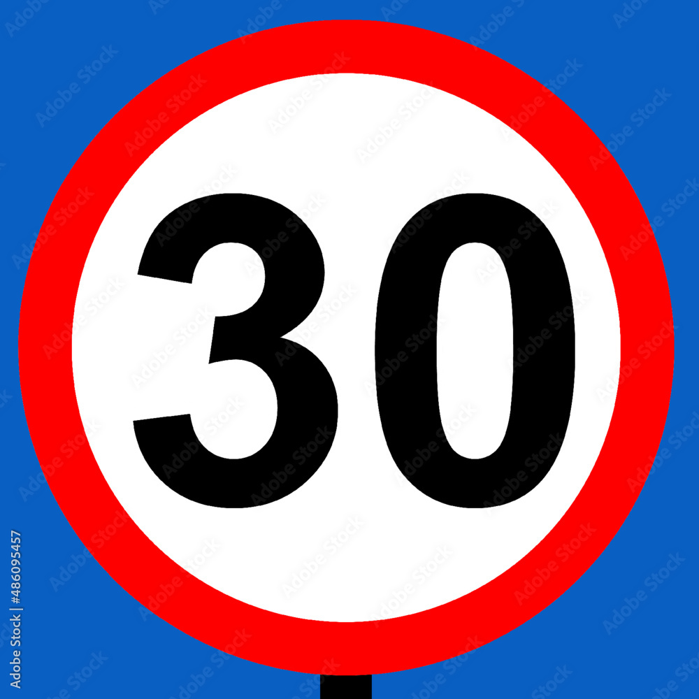 30mph maximum speed limit on this road sign 30mph maximum speed limit on this road sign