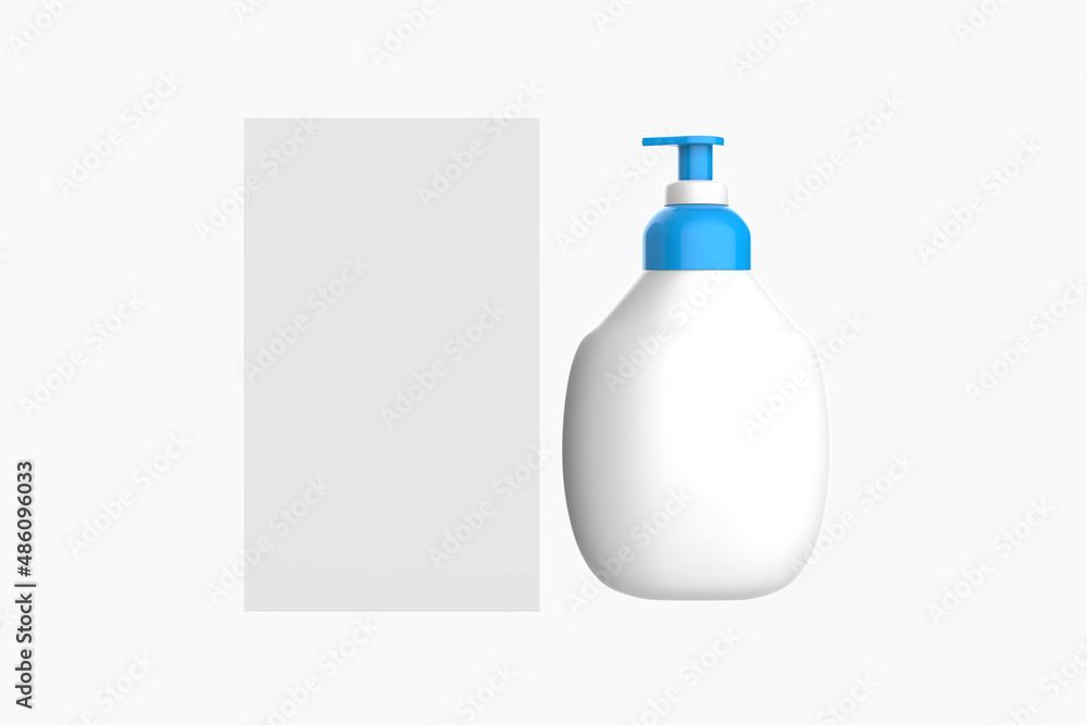Baby skin and body whitening lotion isolated on white background. 3d illustration