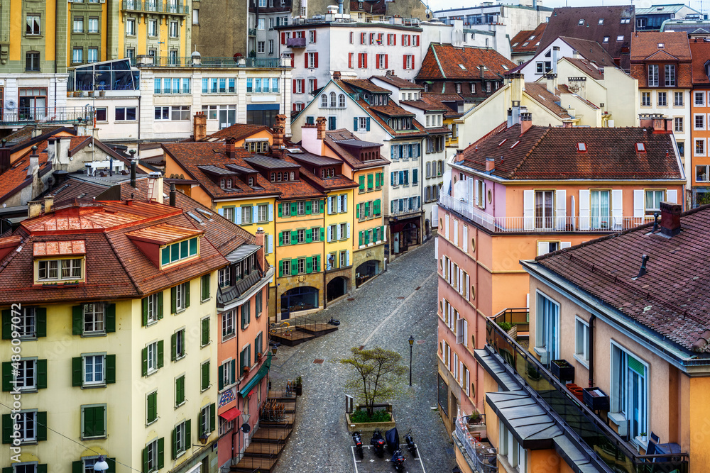 Lausanne historical Old town, Switzerland