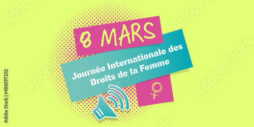March 8 th - French women rights day banner
