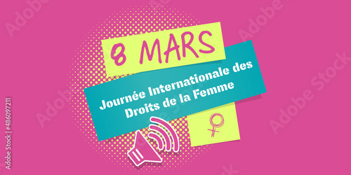 March 8 th - French women rights day banner photo