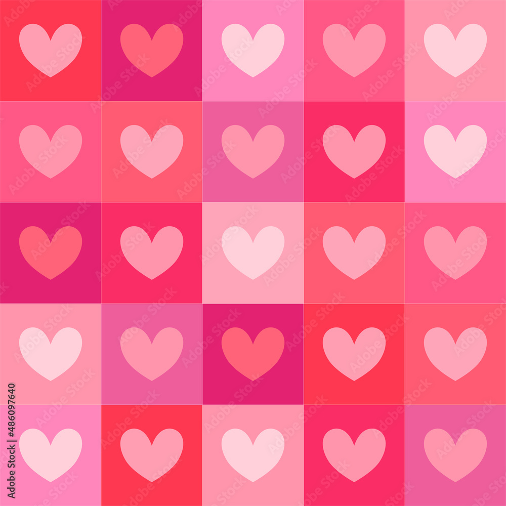 Seamless pattern with hearts block