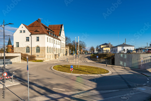 Fototapeta Naklejka Na Ścianę i Meble -  Kreisverkehr am Bahnhof in Straubing