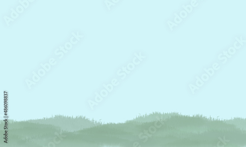 Background azzurro cielo con texture erba verde
