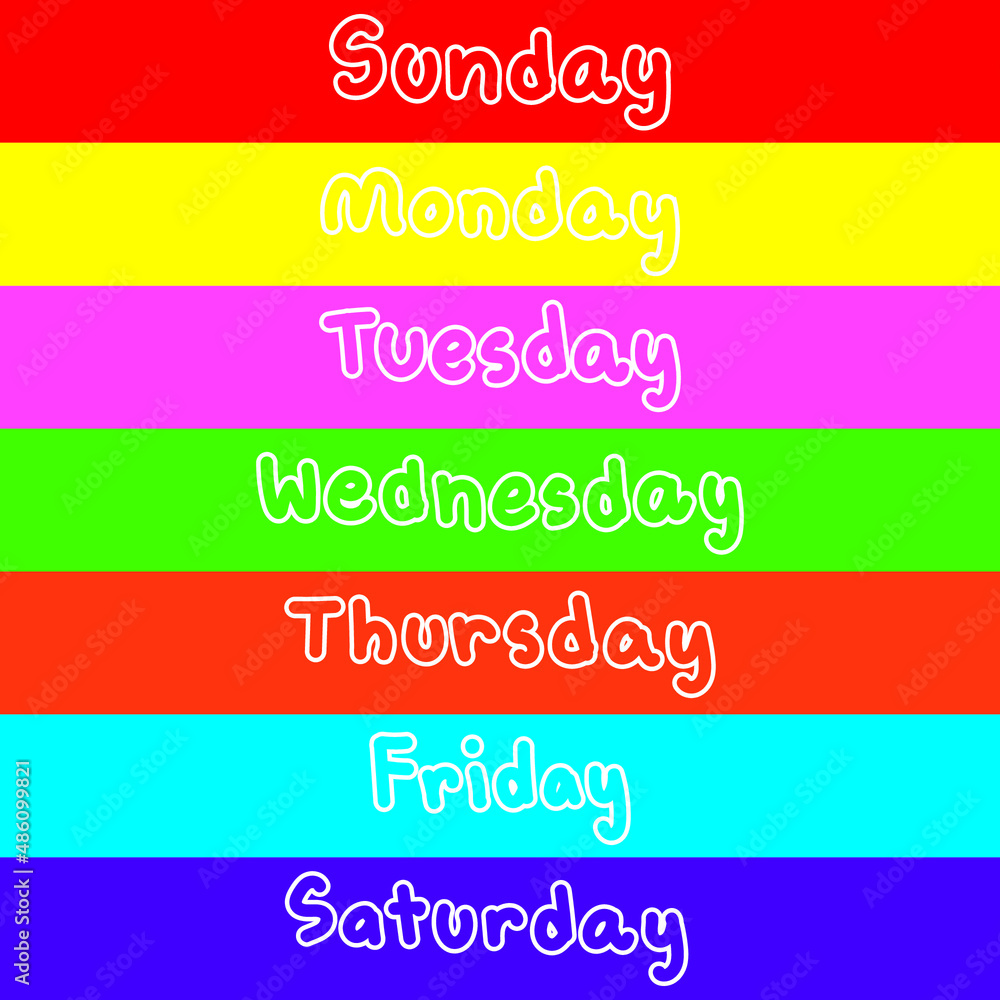 Fototapeta premium 7 day 1 week