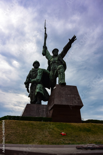 Monument Soldier and Sailor on Cape Khrustalny in Sevastopol. August. 2019. Crimea. Russia.