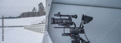 biathlon tv camera for broadcasting photo