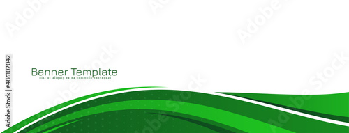 Abstract Green wave stylish modern banner design