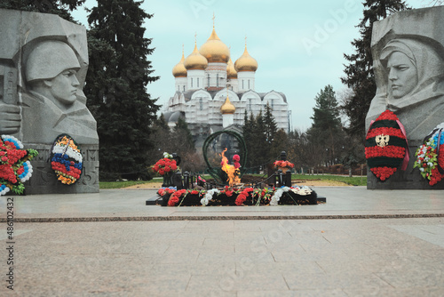 Yaroslavl, Russia - Eternal Flame and Assumption Cathedral.