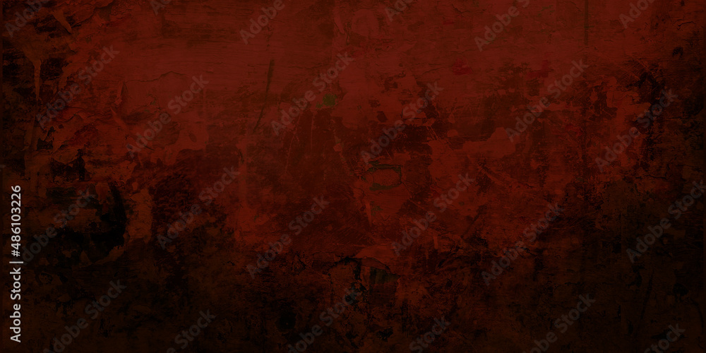 Old wall texture cement black red background abstract dark color design are light with white gradient background.