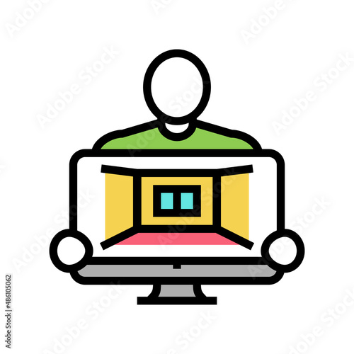 interior designer color icon vector. interior designer sign. isolated symbol illustration