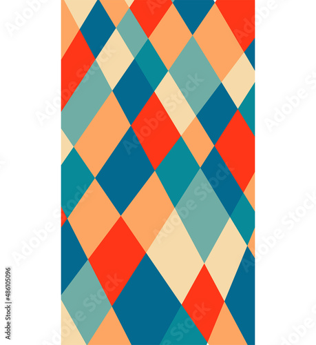 Fototapeta Naklejka Na Ścianę i Meble -  Abstract mosaic pattern Colorful patch background Vertical vector illustration Isolated on white background