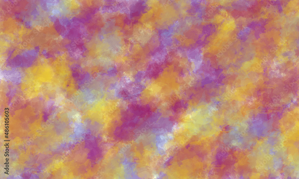 Abstract watercolor background in orange and purple tones