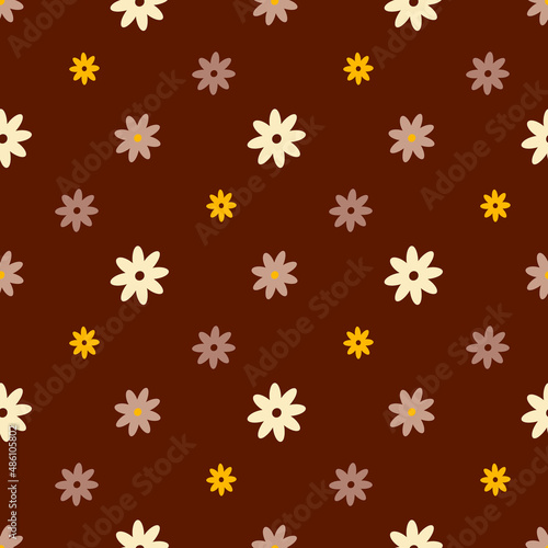 flowers boho seamless background.floral modern pattern. Vector illustration