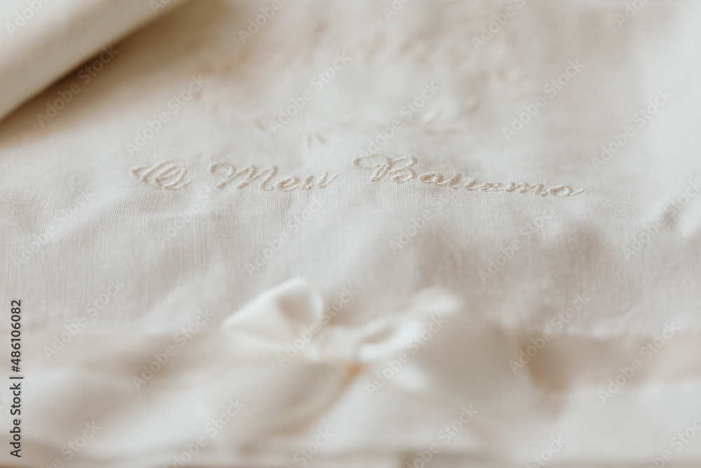 Obraz premium Textile blanc pour le baptême
