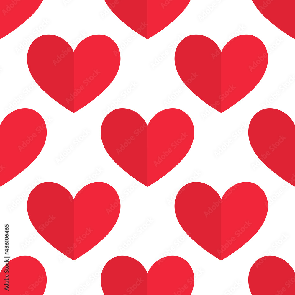Red hearts seamless pattern wallpaper.