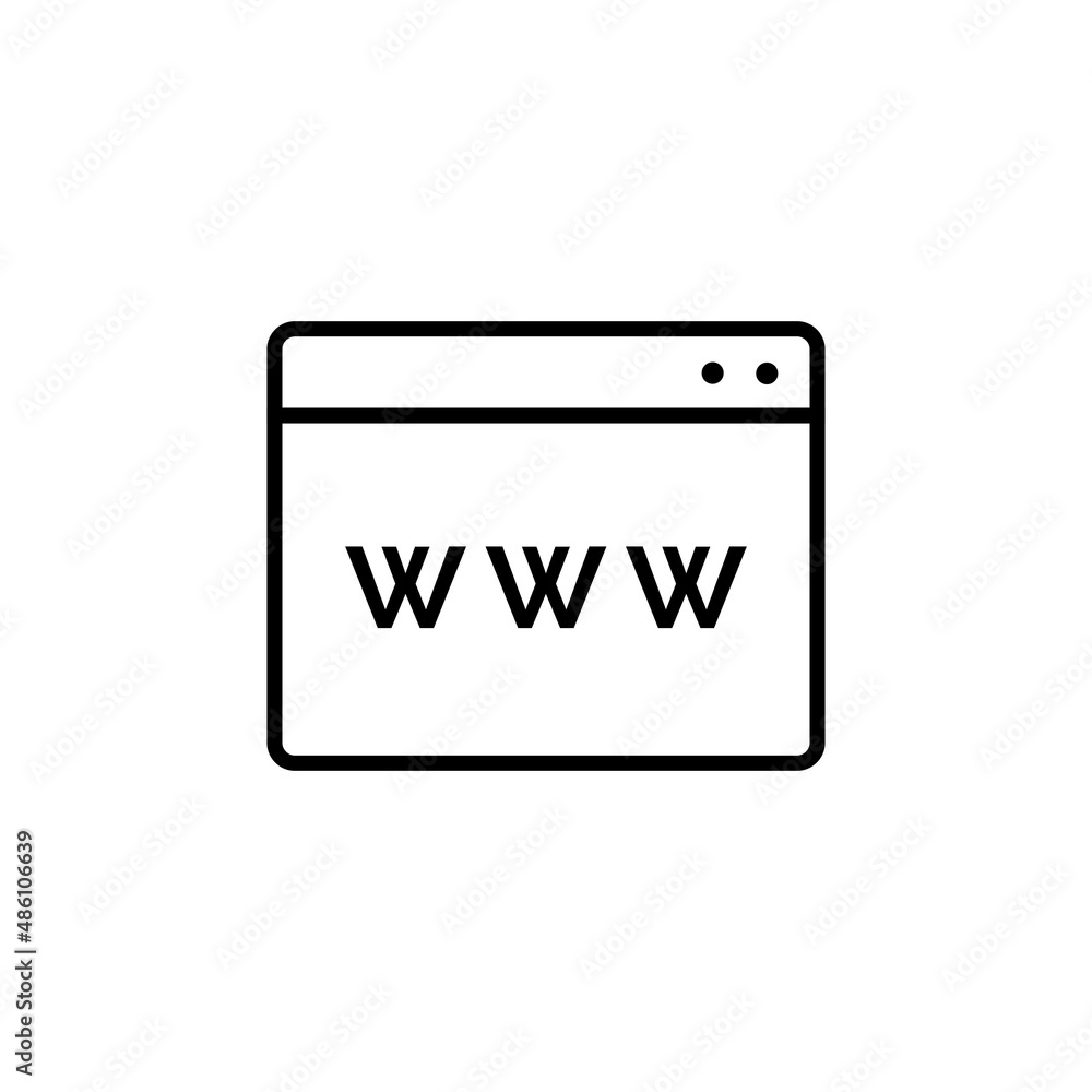 Web page black line icon. Opened browser window. Search page. Software programming. Flat isolated outline symbol, sign for illustration, logo, app, banner, web design, dev, ui, gui. Vector EPS 10 Web page black line icon. Opened browser window. Search page. Software programming. Flat isolated outline symbol, sign for illustration, logo, app, banner, web design, dev, ui, gui. Vector EPS 10