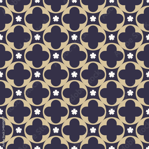 Vector contemporary color geometric circle round shape seamless background. Simple peranakan pattern design. Use for fabric, textile, interior decoration elements, upholstery, wrapping.