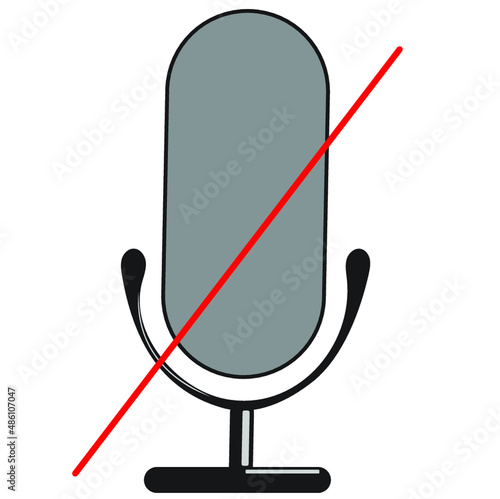 Muted Microphone on white background.