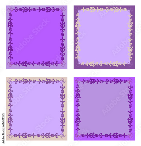 Art deco frame. Frame with  ornament. Ancient traditions. Vector.Medieval ornament. EPS10	
