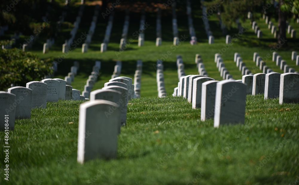 Arlington National Cemetery landmark in Washington DC during a summer day. Travel in the United States of America. Arlington National Cemetery landmark in Washington DC during a summer day. Travel in the United States of America.