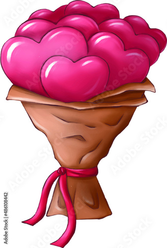 Bouquet of flowers, bouquet of hearts, February 14, Valentine's day, valentine's day, heart, hearts, bouquet, holiday, sticker, background, invitation, gift, gift bouquet