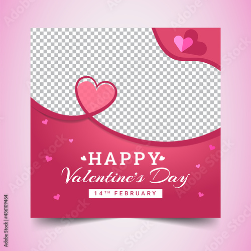 Valentine's day Love Instagram  Social Media  Post banner Squire Flyer Design Template (ID: 486109464)