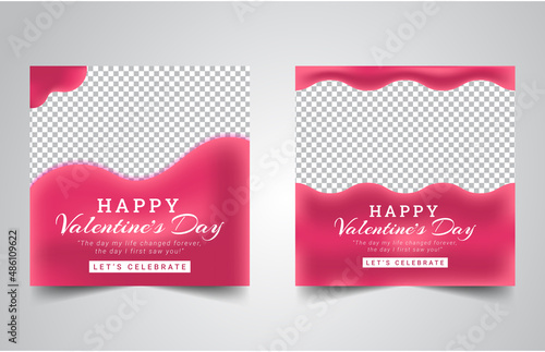 Valentine's day Love Instagram  Social Media  Post banner Squire Flyer Design Template (ID: 486109622)