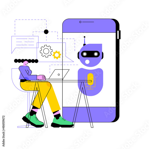 Natural language processing abstract concept vector illustration. AI natural language understanding, speech processing, NLP, machine learning, cognitive technology abstract metaphor.
