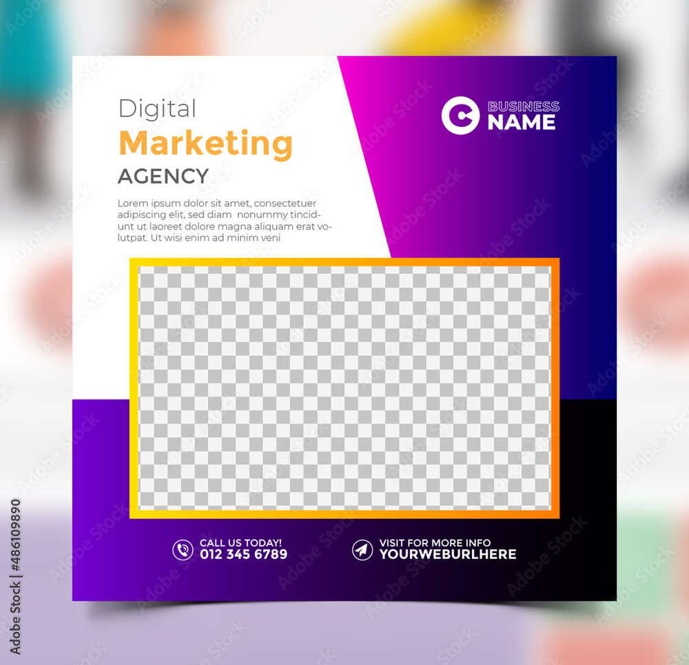 Fototapeta premium Digital business marketing banner for social media post template design
