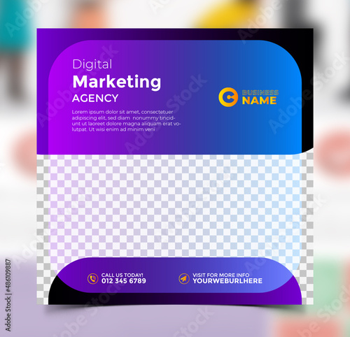 Creative digital business agency social media post template design