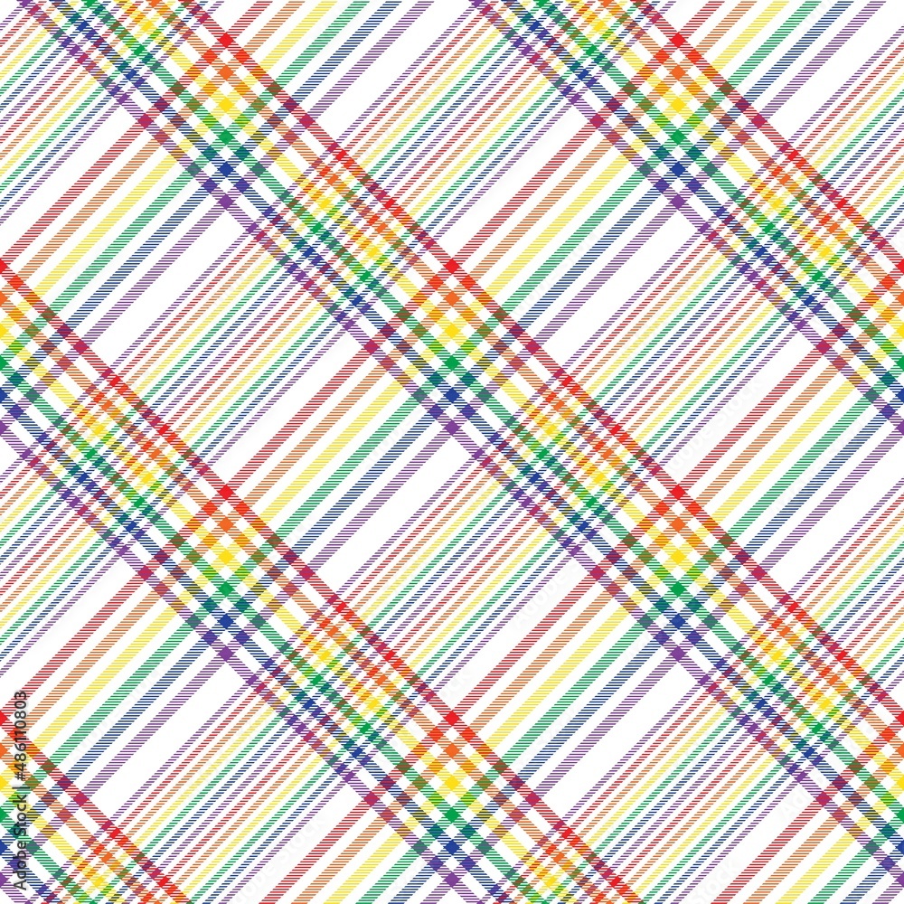 Fototapeta premium Rainbow Diagonal Plaid Tartan textured Seamless Pattern Design