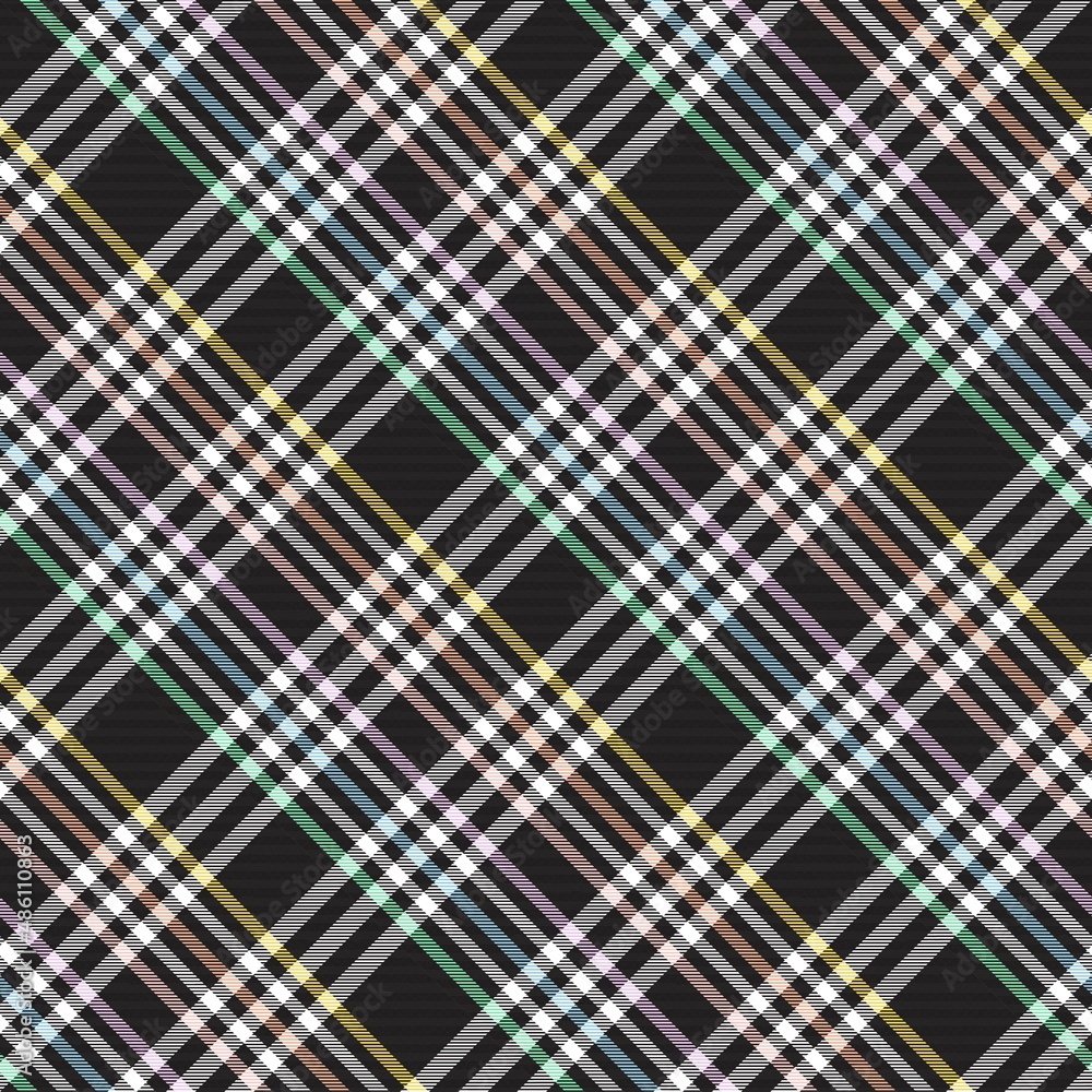 Rainbow Pastel Diagonal Plaid Tartan textured Seamless Pattern Design Rainbow Pastel Diagonal Plaid Tartan textured Seamless Pattern Design